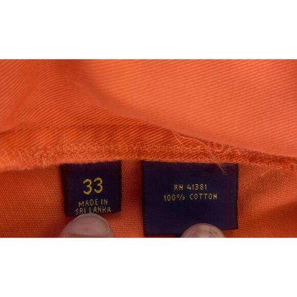 EUC Polo Ralph Lauren Men's Orange Classic Fit 9" Inseam Shorts Size 33 - Picture 7 of 7
